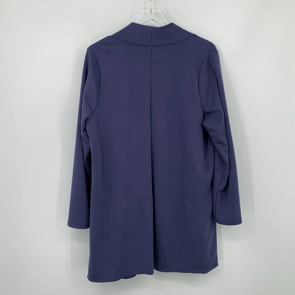 Torrid Studio Cupro open front cardigan blue purple cozy wrinkle resistant 1X